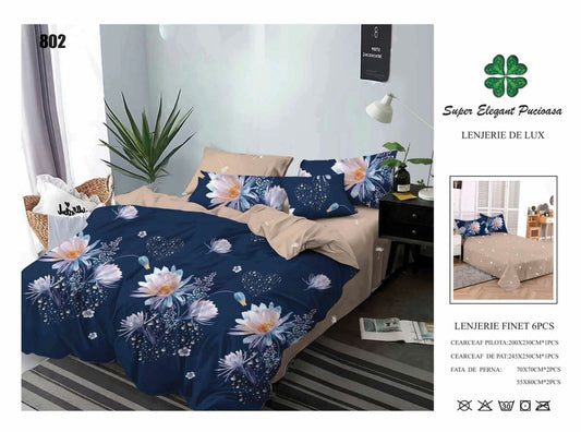 Lenjerie de Pat Bumbac Finet 6 Piese