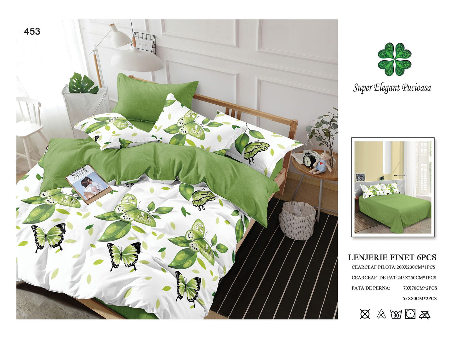 Lenjerie de Pat Bumbac Finet 6 Piese