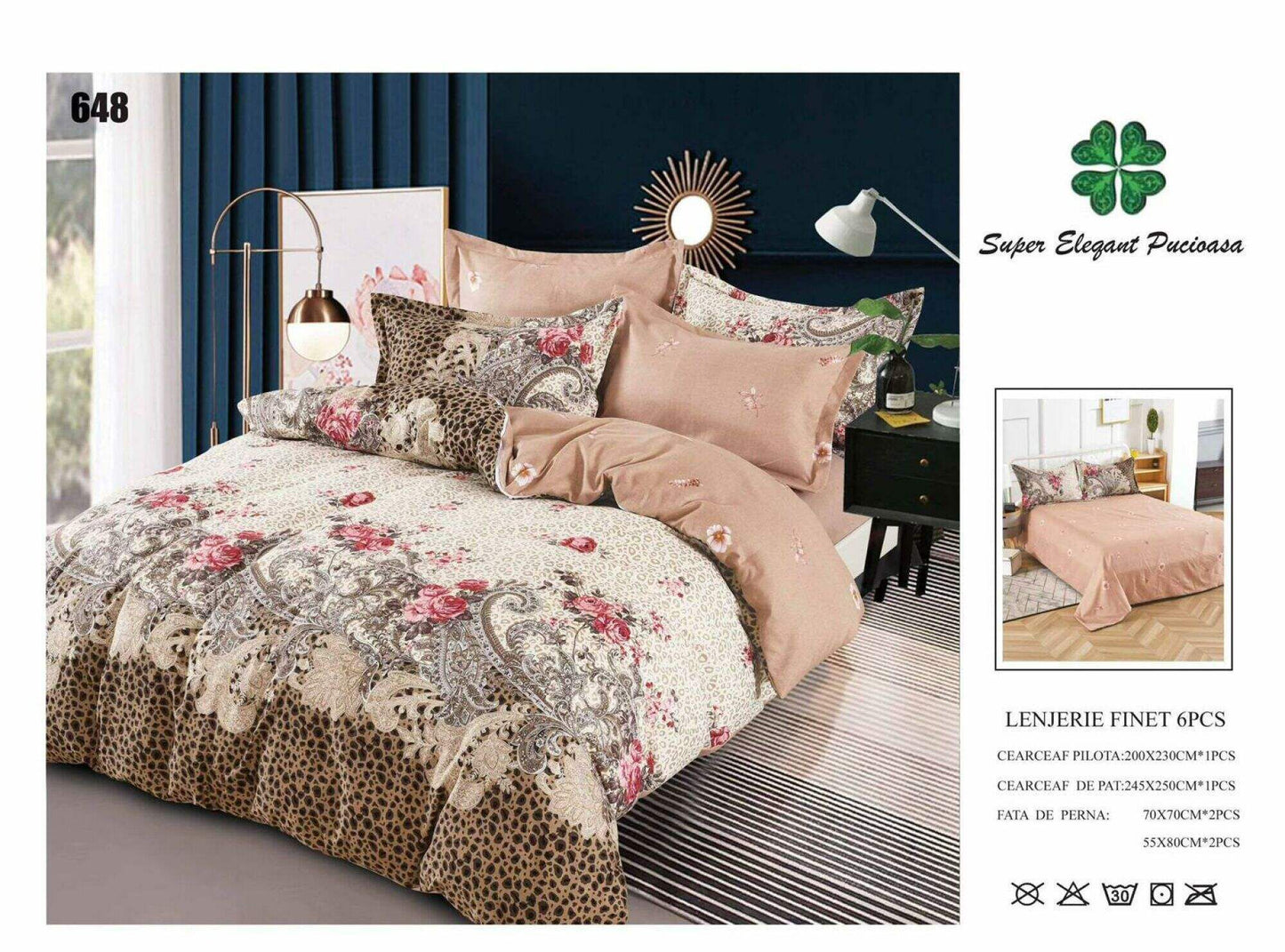 Lenjerie de Pat Bumbac Finet 6 Piese