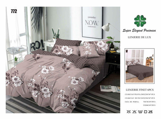 Lenjerie de Pat Bumbac Finet 6 Piese