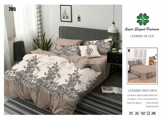 Lenjerie de Pat Bumbac Finet 6 Piese