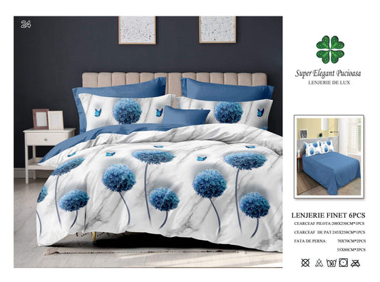 Lenjerie de Pat Bumbac Finet 6 Piese