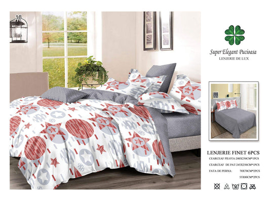 Lenjerie de Pat Bumbac Finet 6 Piese