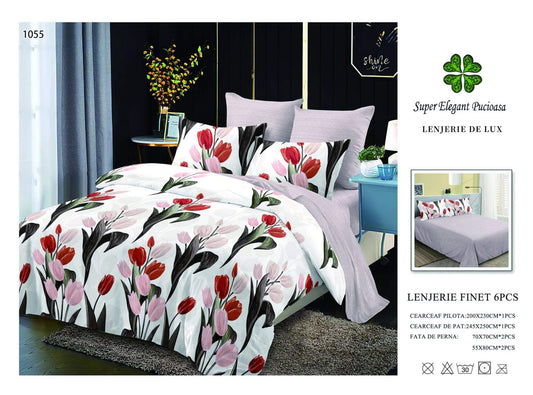 Lenjerie de Pat Bumbac Finet 6 Piese