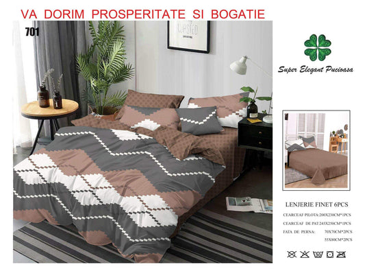 Lenjerie de Pat Bumbac Finet 6 Piese