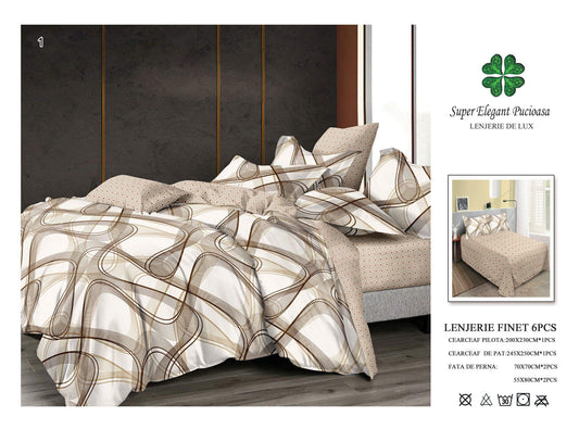 Lenjerie de Pat Bumbac Finet 6 Piese