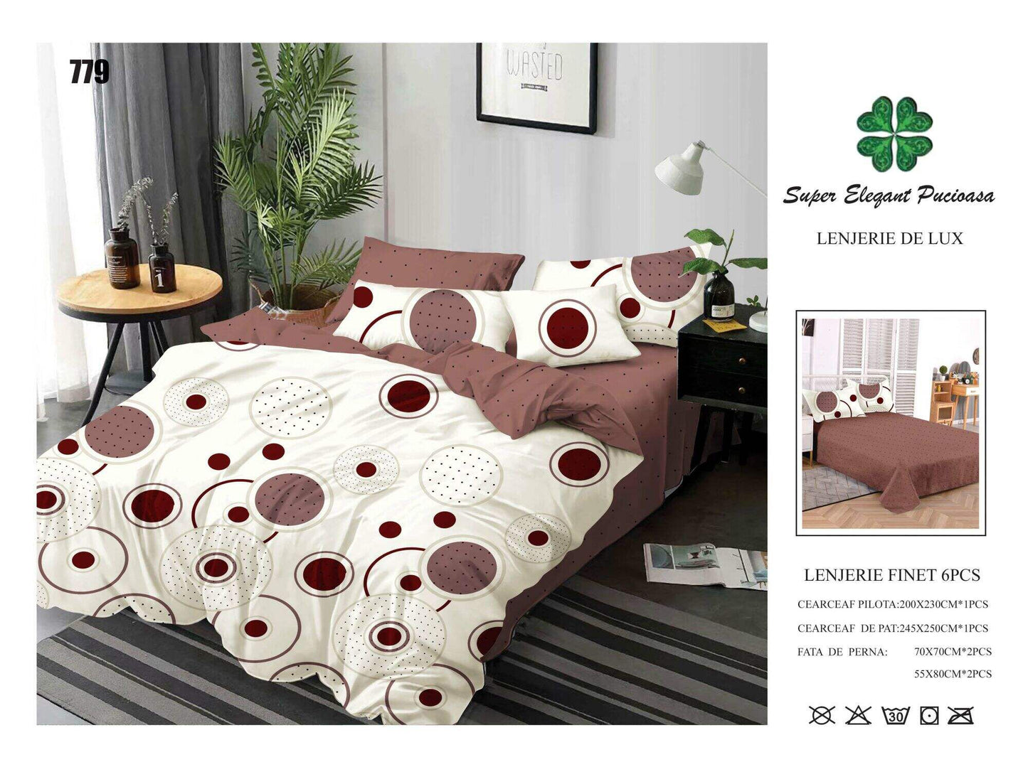 Lenjerie de Pat Bumbac Finet 6 Piese