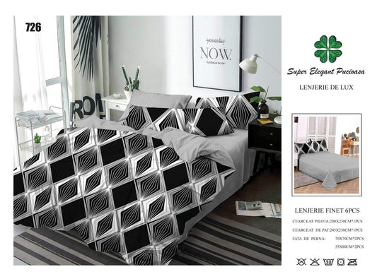 Lenjerie de Pat Bumbac Finet 6 Piese