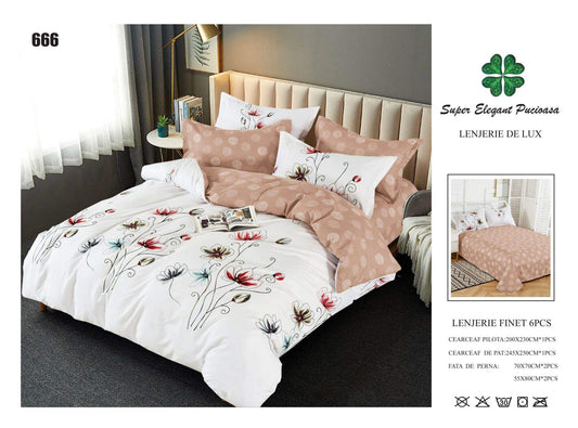 Lenjerie de Pat Bumbac Finet 6 Piese