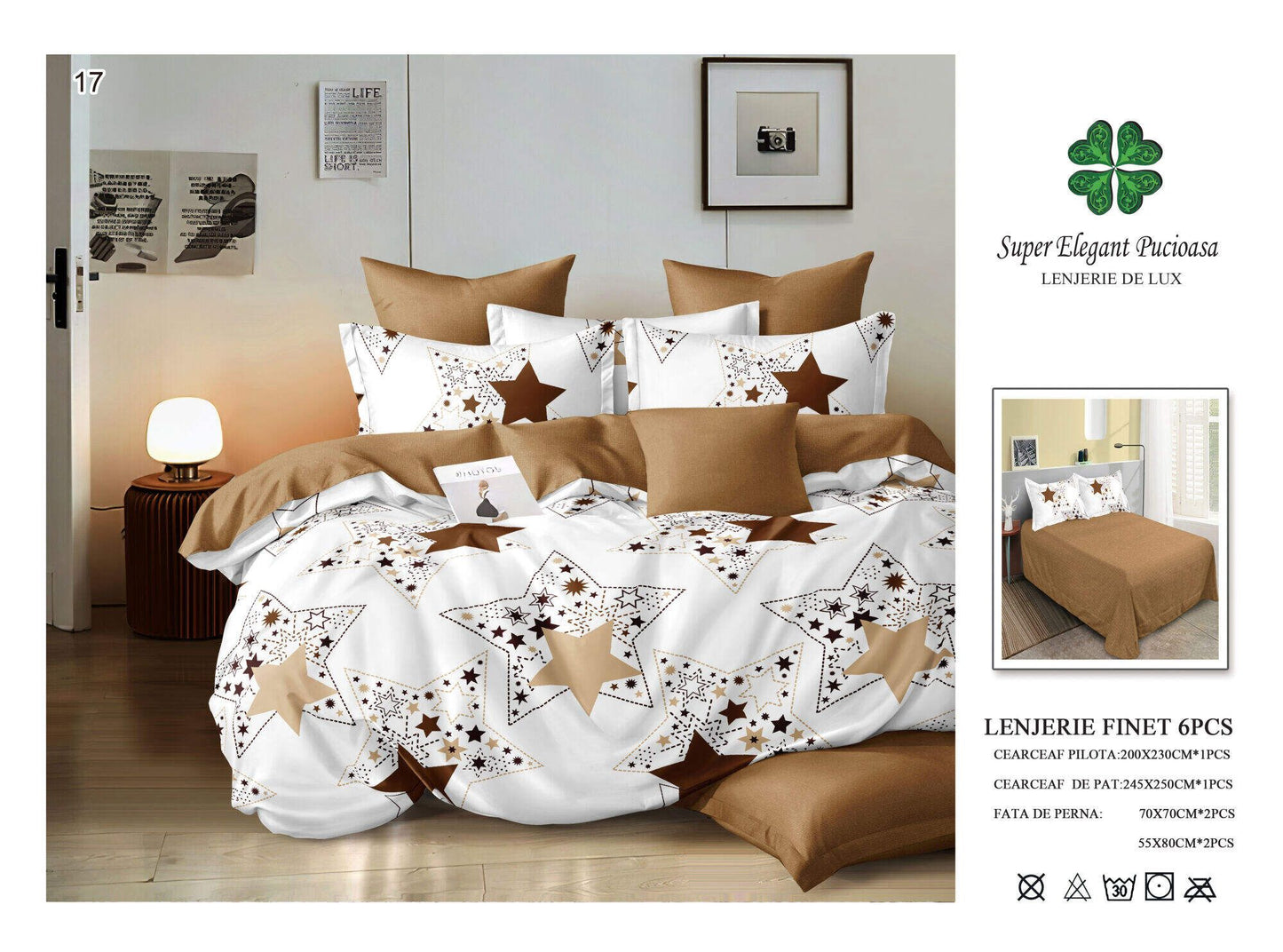 Lenjerie de Pat Bumbac Finet 6 Piese