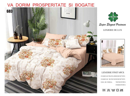 Lenjerie de Pat Bumbac Finet 6 Piese