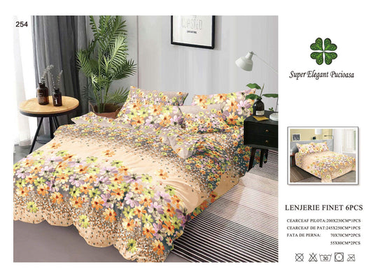Lenjerie de Pat Bumbac Finet 6 Piese