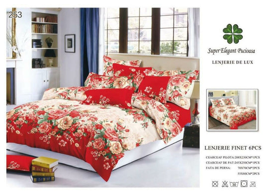 Lenjerie de Pat Bumbac Finet 6 Piese