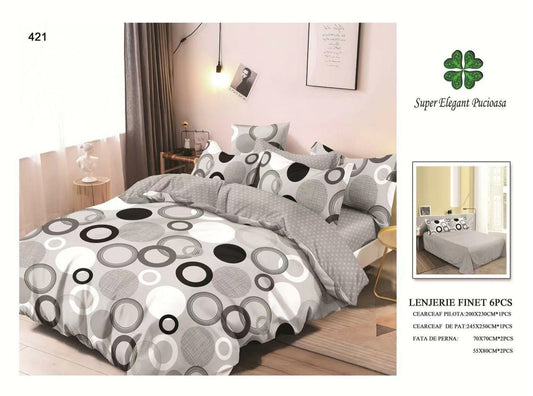 Lenjerie de Pat Bumbac Finet 6 Piese