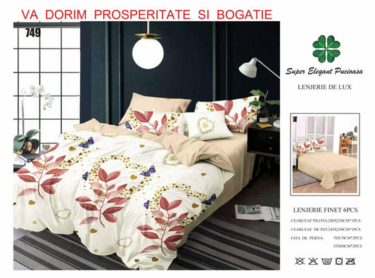 Lenjerie de Pat Bumbac Finet 6 Piese