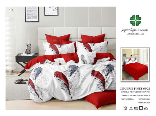 Lenjerie de Pat Bumbac Finet 6 Piese