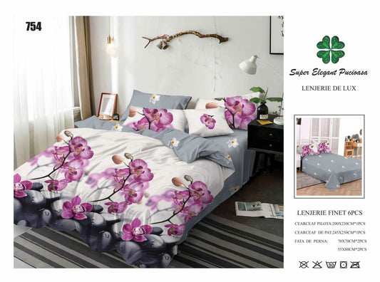 Lenjerie de Pat Bumbac Finet 6 Piese