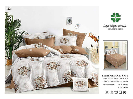 Lenjerie de Pat Bumbac Finet 6 Piese