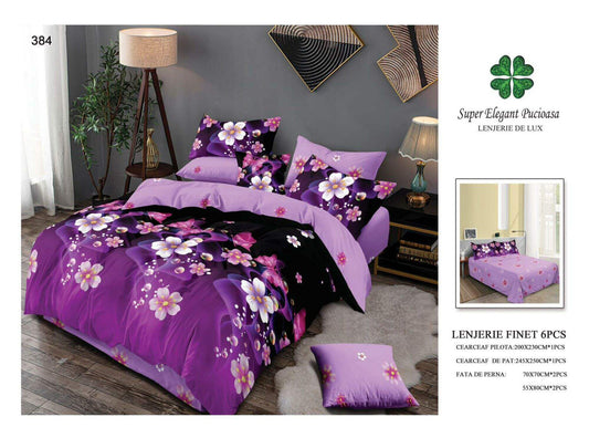 Lenjerie de Pat Bumbac Finet 6 Piese