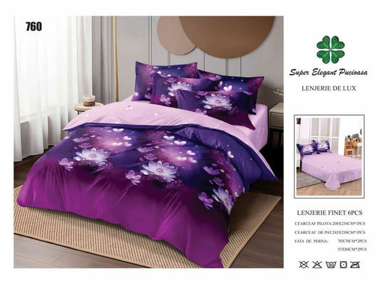 Lenjerie de Pat Bumbac Finet 6 Piese