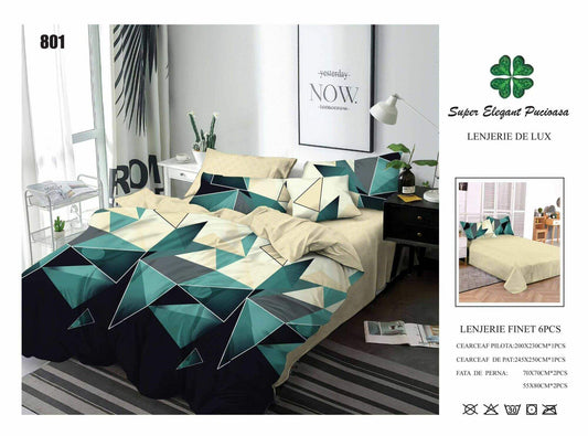 Lenjerie de Pat Bumbac Finet 6 Piese