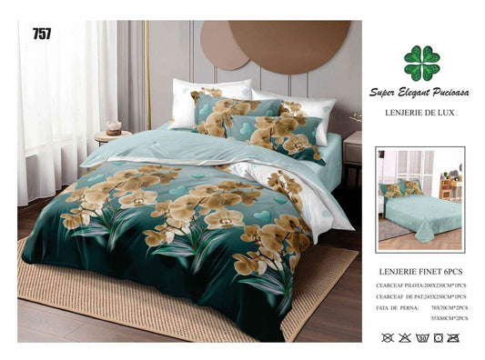 Lenjerie de Pat Bumbac Finet 6 Piese