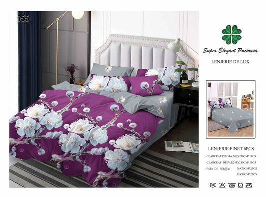 Lenjerie de Pat Bumbac Finet 6 Piese