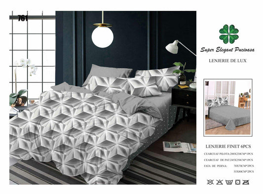 Lenjerie de Pat Bumbac Finet 6 Piese