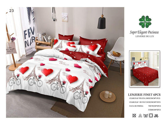 Lenjerie de Pat Bumbac Finet 6 Piese