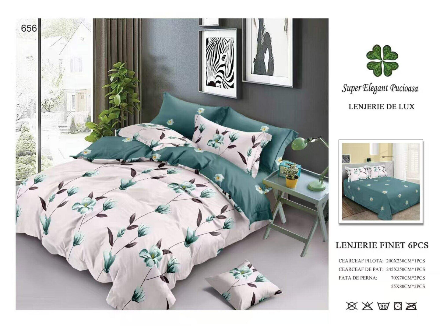 Lenjerie de Pat Bumbac Finet 6 Piese