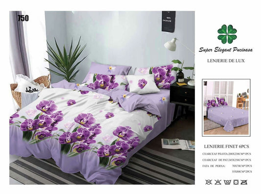 Lenjerie de Pat Bumbac Finet 6 Piese