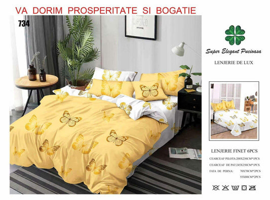 Lenjerie de Pat Bumbac Finet 6 Piese