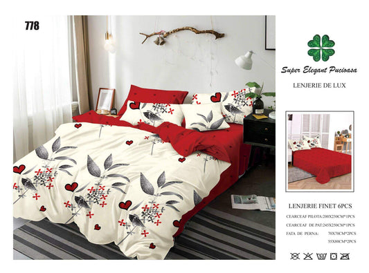 Lenjerie de Pat Bumbac Finet 6 Piese