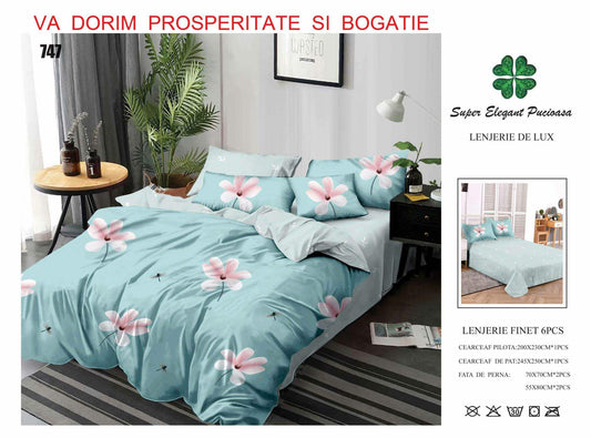 Lenjerie de Pat Bumbac Finet 6 Piese