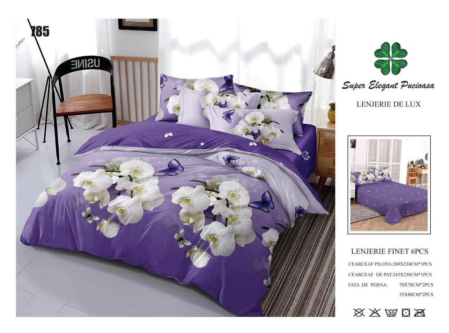 Lenjerie de Pat Bumbac Finet 6 Piese