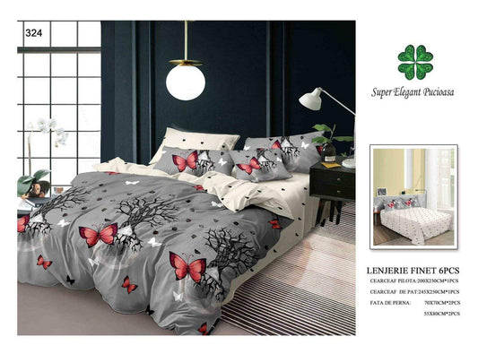 Lenjerie de Pat Bumbac Finet 6 Piese