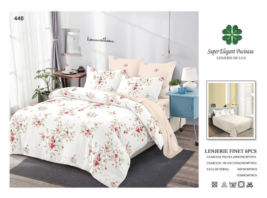 Lenjerie de Pat Bumbac Finet 6 Piese