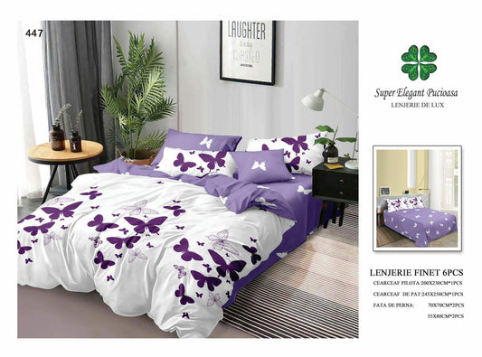 Lenjerie de Pat Bumbac Finet 6 Piese