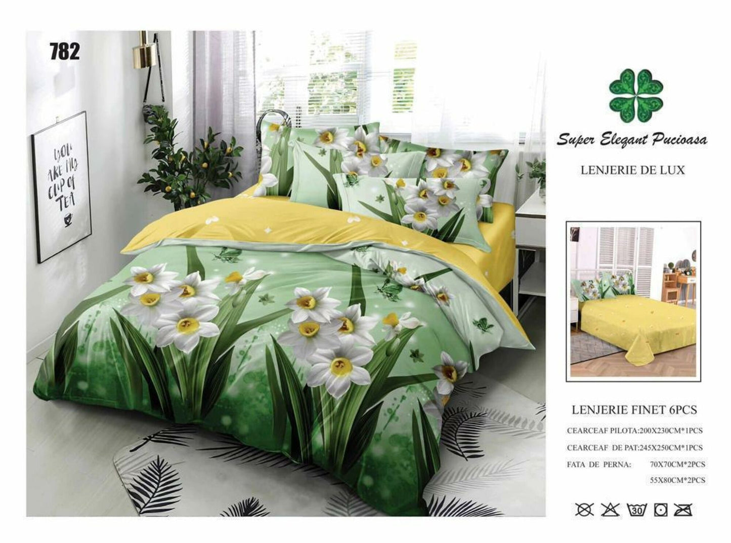 Lenjerie de Pat Bumbac Finet 6 Piese