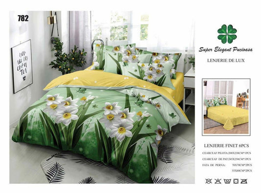 Lenjerie de Pat Bumbac Finet 6 Piese