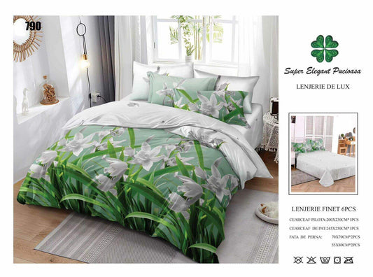 Lenjerie de Pat Bumbac Finet 6 Piese