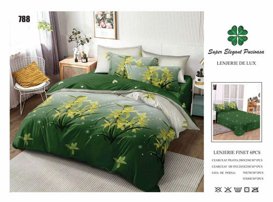 Lenjerie de Pat Bumbac Finet 6 Piese