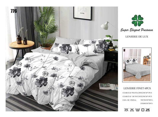 Lenjerie de Pat Bumbac Finet 6 Piese