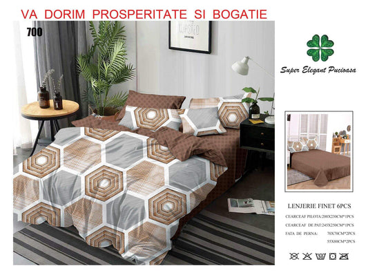 Lenjerie de Pat Bumbac Finet 6 Piese