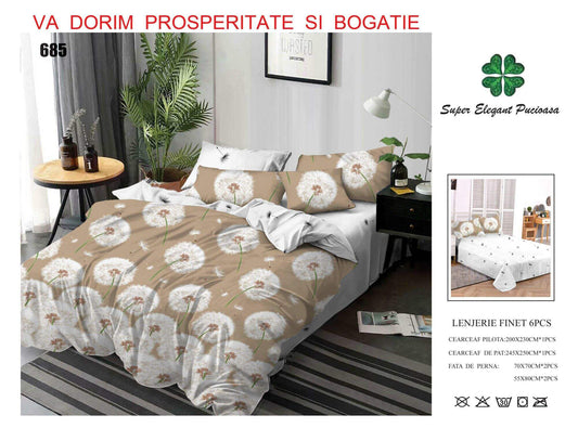 Lenjerie de Pat Bumbac Finet 6 Piese