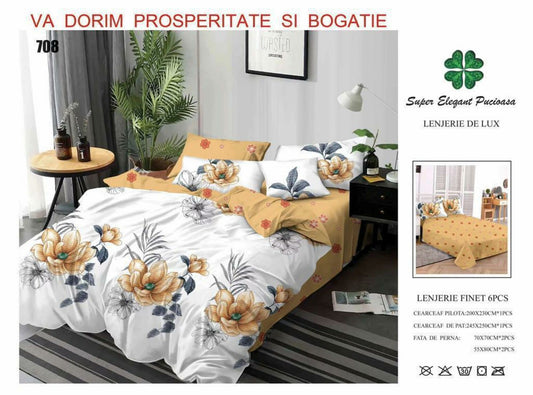 Lenjerie de Pat Bumbac Finet 6 Piese