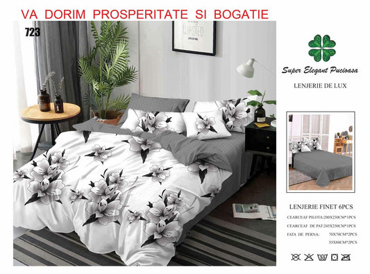 Lenjerie de Pat Bumbac Finet 6 Piese