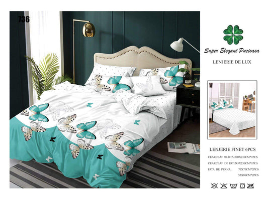 Lenjerie de Pat Bumbac Finet 6 Piese