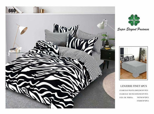Lenjerie de Pat Bumbac Finet 6 Piese