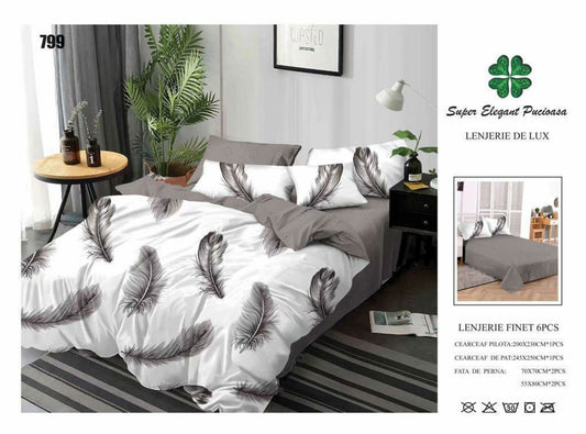 Lenjerie de Pat Bumbac Finet 6 Piese